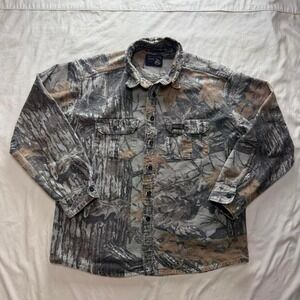Rattlers Men's Realtree Camo Shirt Chamois Hunting Flannel Made in U.S.A.  Sz M
